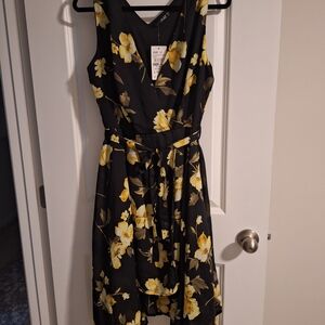 Floral Black and Yellow Dress